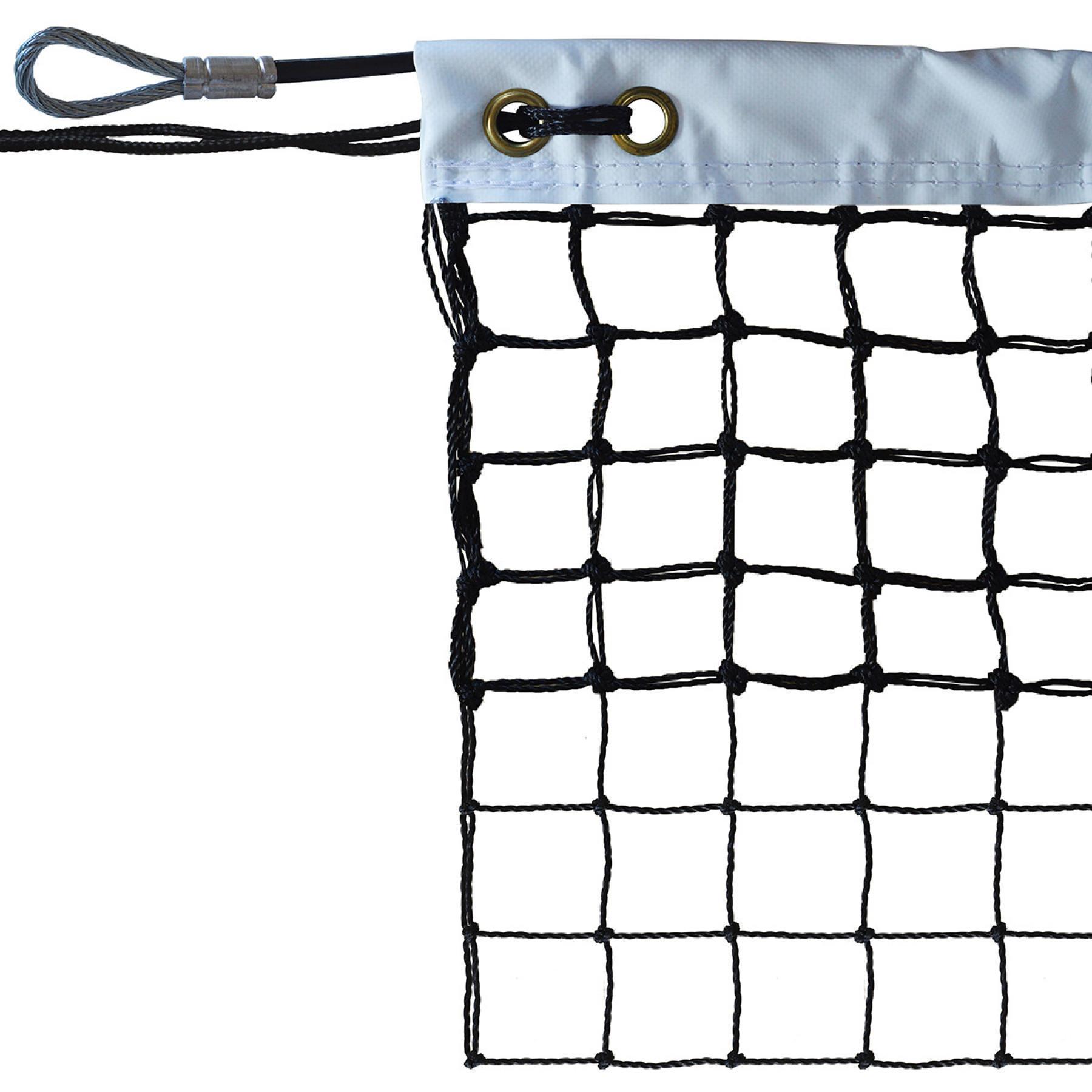 Tennisnet gekabeld 2mm mesh 45 verdubbeld op 6 rijen Sporti France