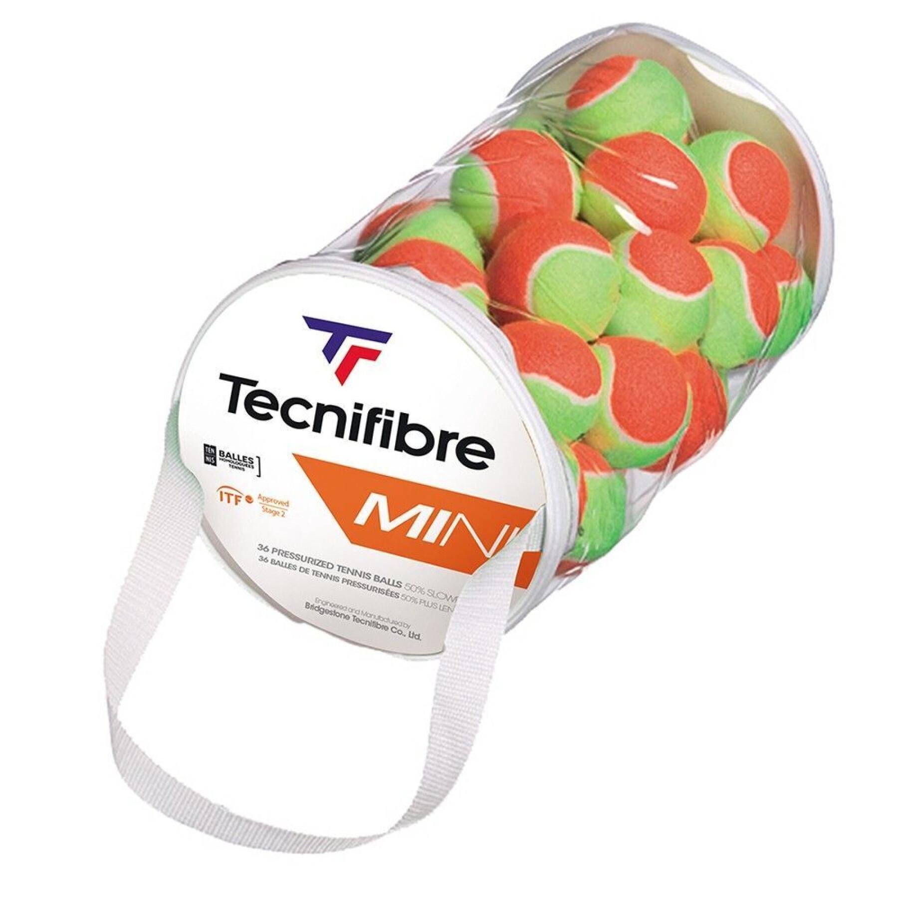 Set van 36 tennisballen voor kinderen Tecnifibre Mini Orange