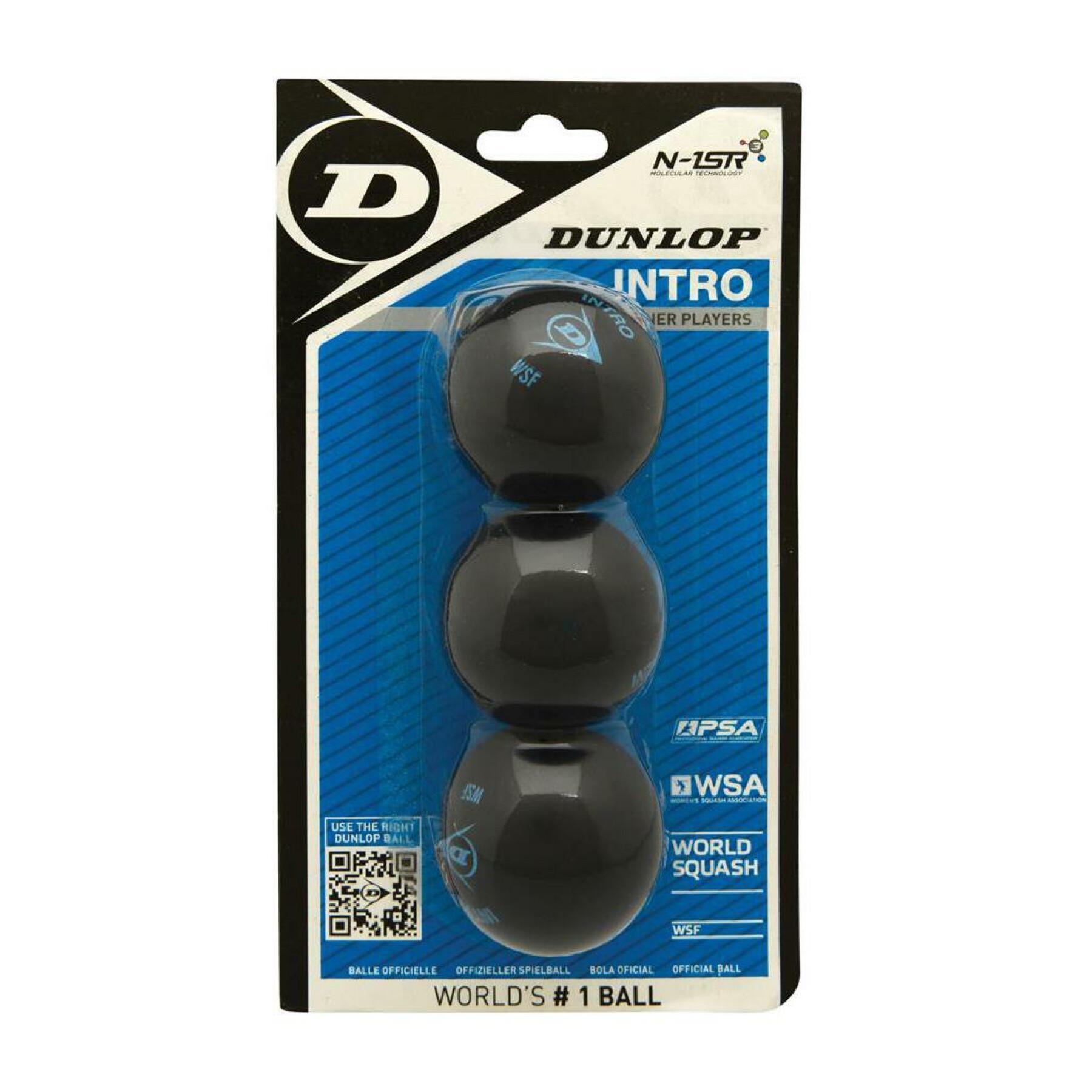 Set van 3 squashballen Dunlop intro blister