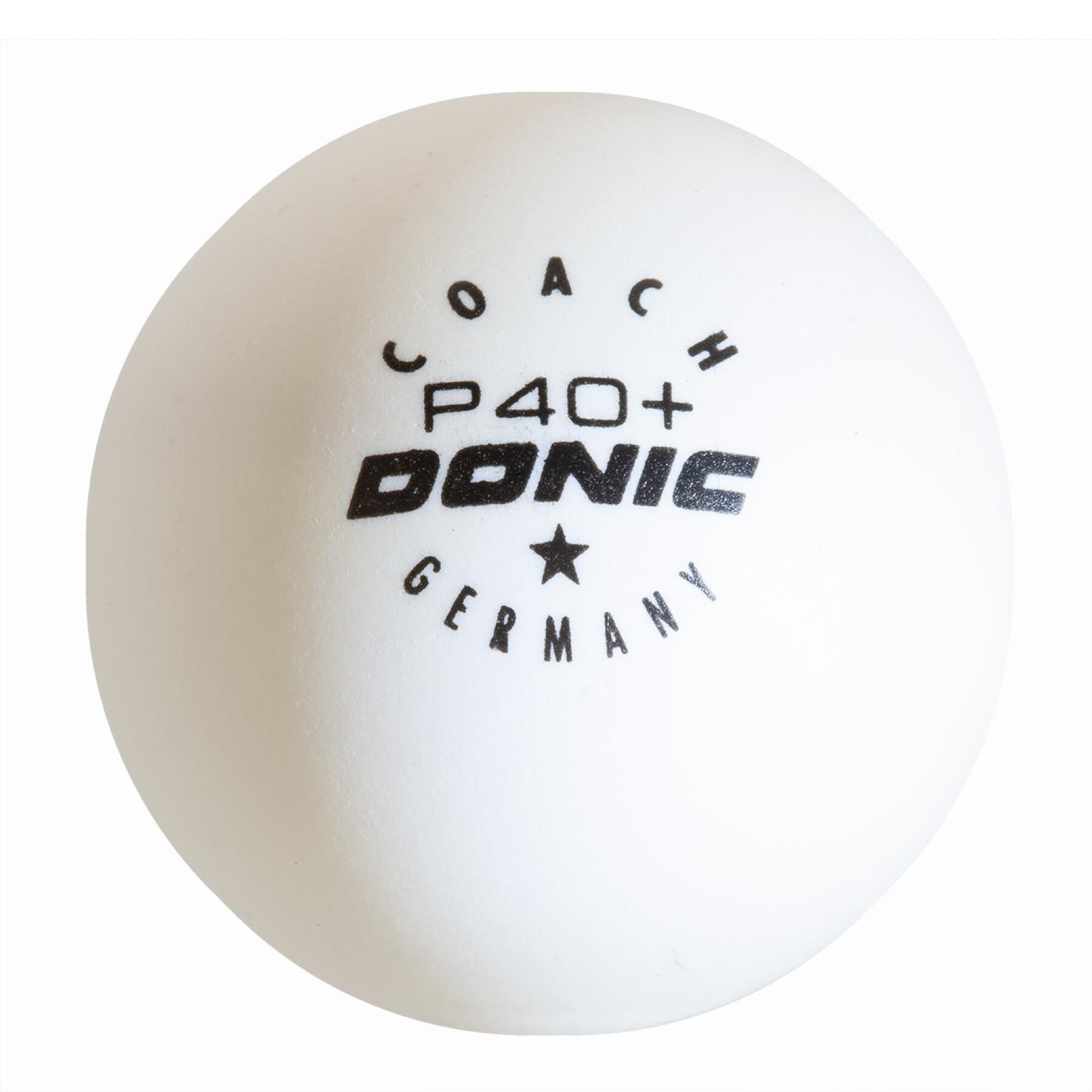 Set van 6 tafeltennisballen Donic Coach P40+* (40 mm)