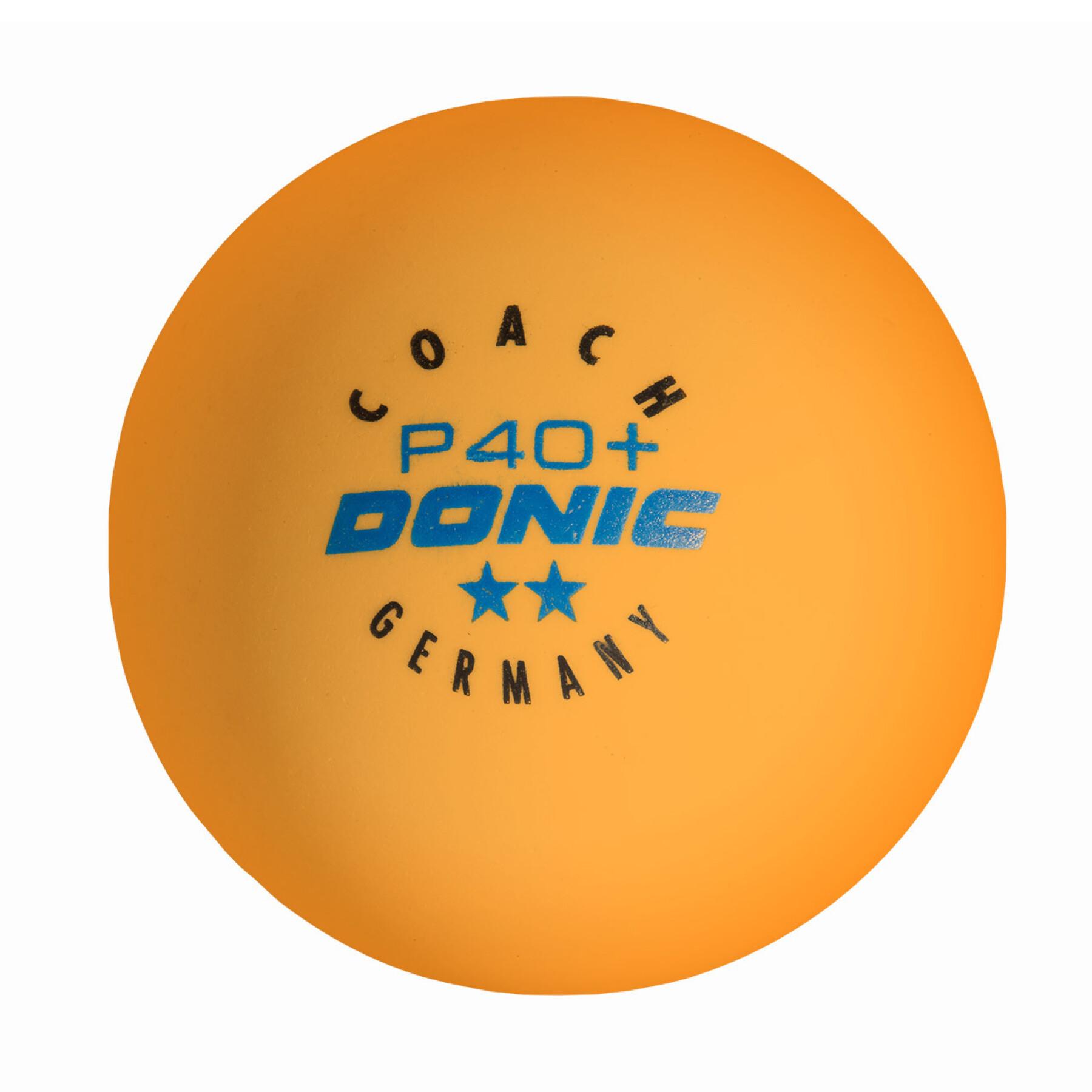 Set van 6 tafeltennisballen Donic Coach P40+** (40 mm)