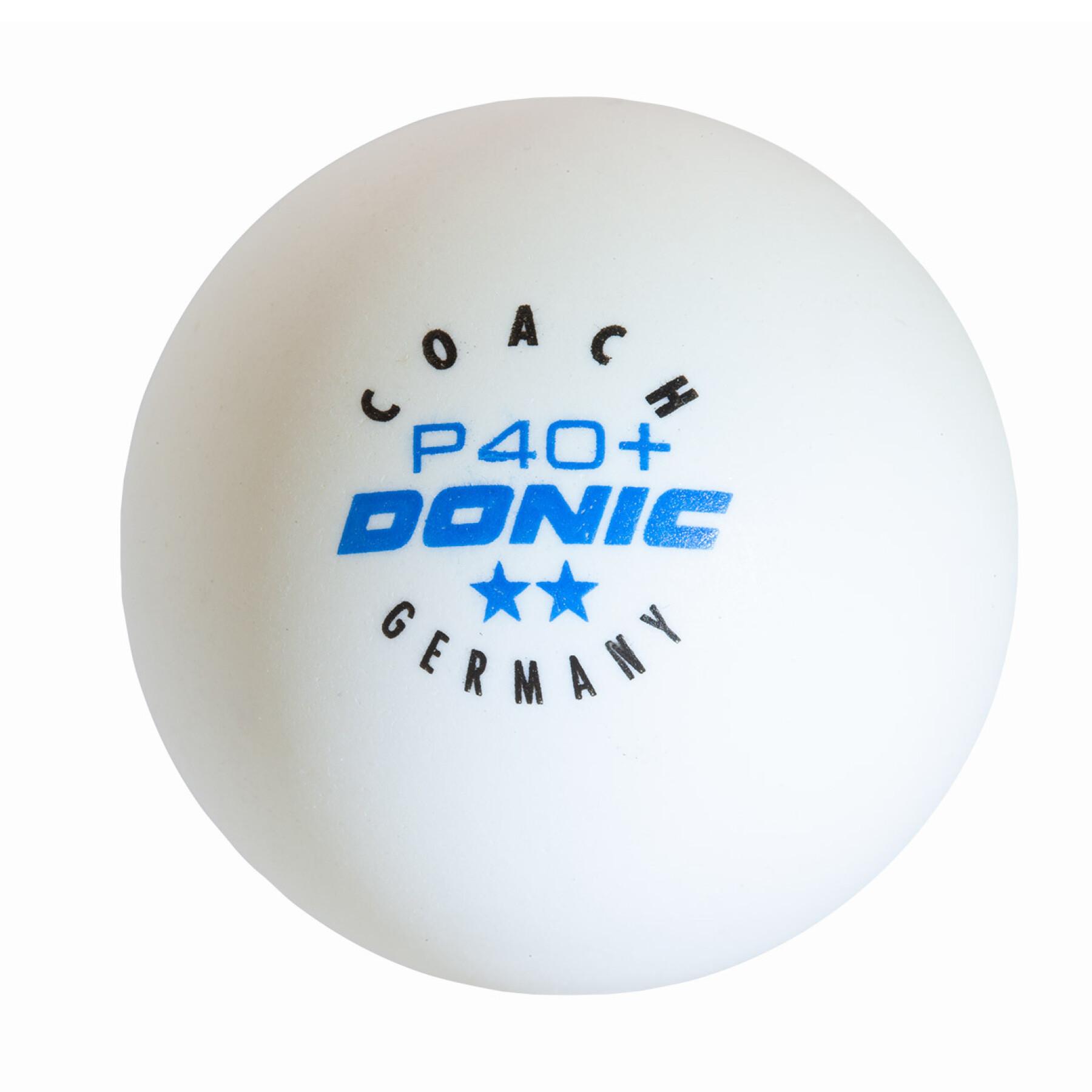 Set van 120 tafeltennisballen Donic Coach P40+** (40 mm)