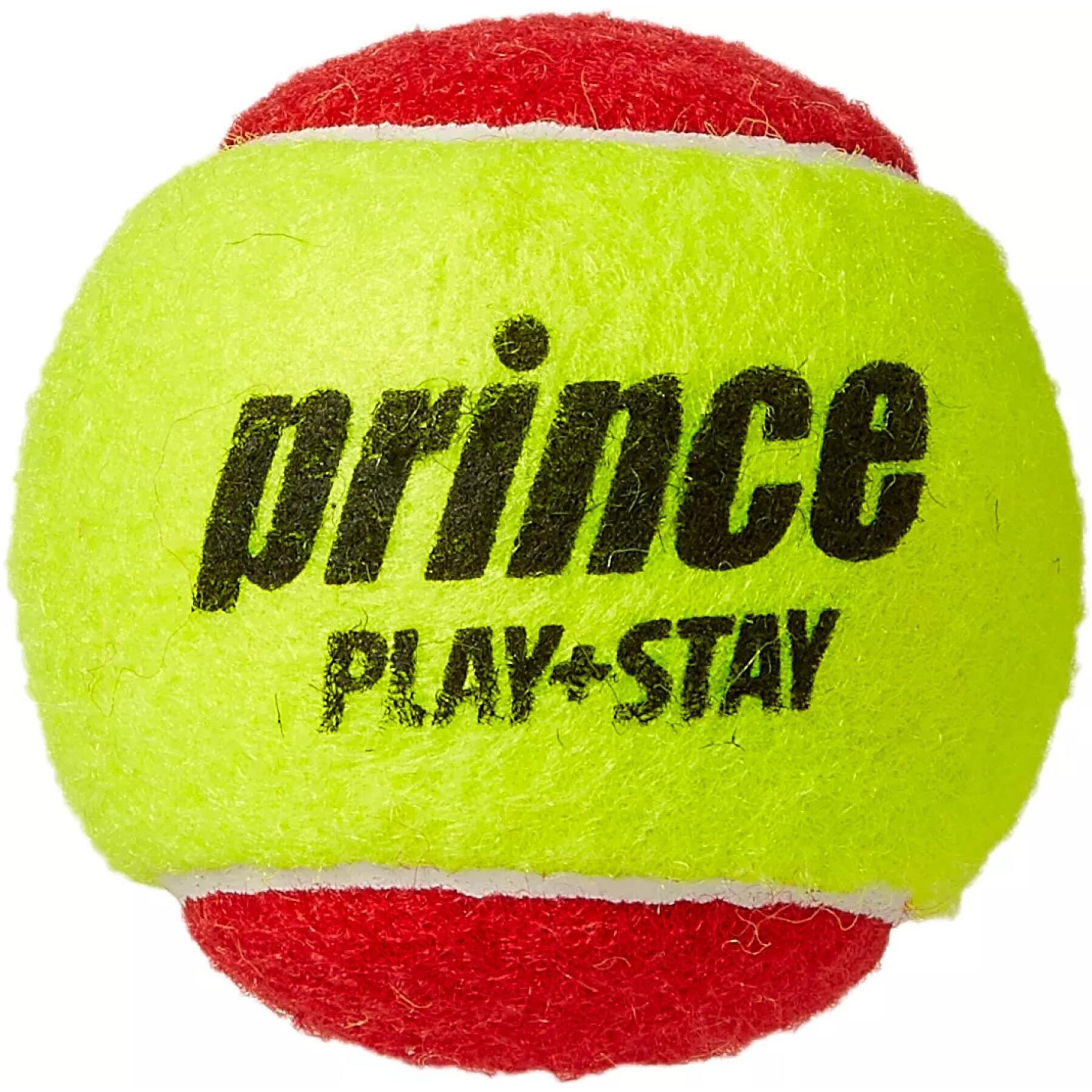 Zak van 12 tennisballen Prince Play & Stay – stage 3 (felt)