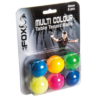 Gekleurde pingpongbal Fox TT (x6)
