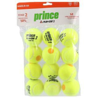 Zak van 12 tennisballen Prince Play & Stay - stage 2