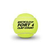 Set van 4 tennisballen Dunlop fort clay court 4tin