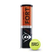 Set van 4 tennisballen Dunlop fort clay court 4tin