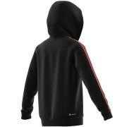 Sweatshirt capuchon met volledige rits voor kinderen adidas Essentials Aeroready 3-Stripes Regular-Fit